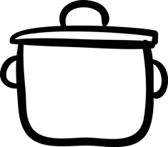 Cooking Pot Outline With Cover Outline Svg File, Free Vectors File